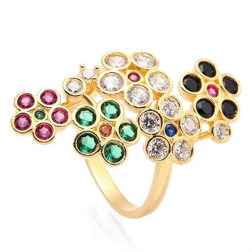 Nhẫn Bạc Nữ Đính Đá Mạ Vàng 18K AvaJi AVJ.R000360