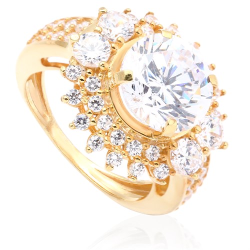 Nhẫn Bạc Nữ Đính Đá Mạ Vàng 18K AvaJi AVJ.R000370