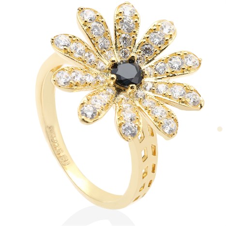 Nhẫn Bạc Nữ Đính Đá Mạ Vàng 18K AvaJi AVJ.R000372