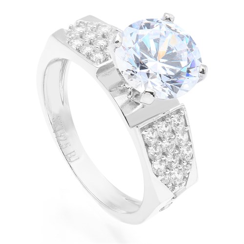 Nhẫn Bạc Nữ Đính Đá Mạ Vàng Trắng AvaJi AVJ.R000483