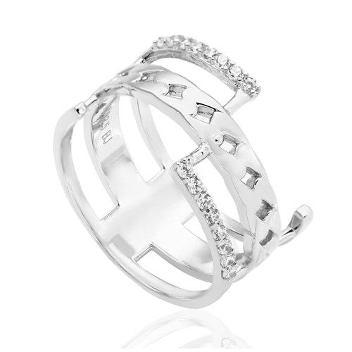 Nhẫn Bạc Nữ Đính Đá Mạ Vàng Trắng AvaJi AVJ.R000514