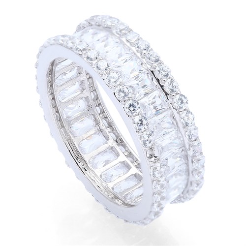 Nhẫn Bạc Nữ Đính Đá Mạ Vàng Trắng AvaJi AVJ.R000516