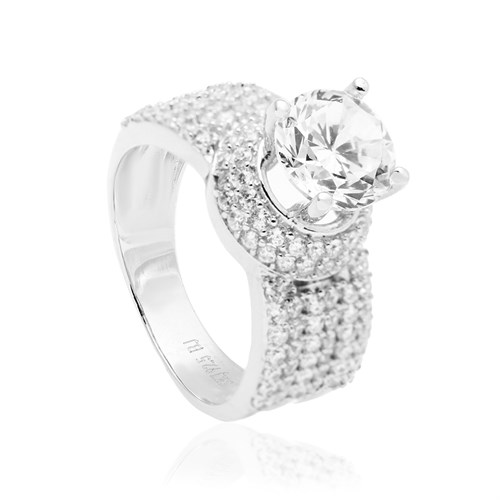 Nhẫn Bạc Nữ Đính Đá Mạ Vàng Trắng AvaJi AVJ.R000528