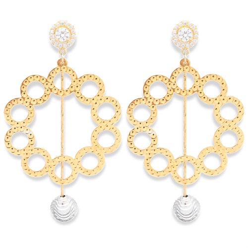 Bông Tai Bạc Nữ Đính Đá Mạ Vàng 18K AvaJi AVJ.E000110.00