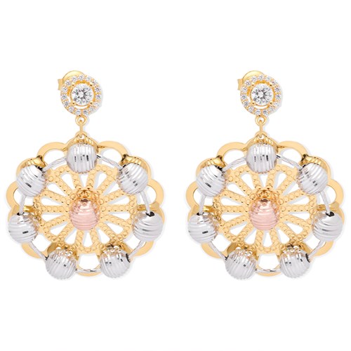 Bông Tai Bạc Nữ Đính Đá Mạ Vàng 18K AvaJi AVJ.E000135.00