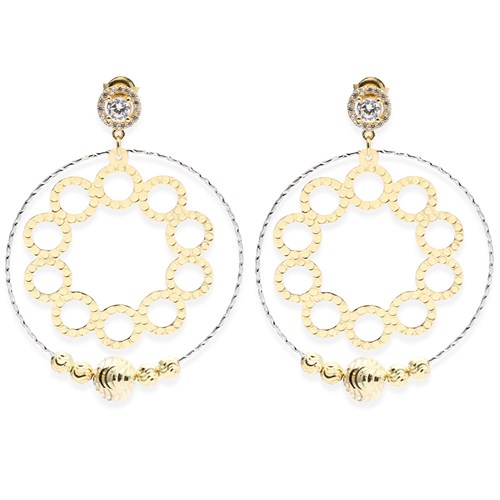 Bông Tai Bạc Nữ Đính Đá Mạ Vàng 18K AvaJi AVJ.E000141.00