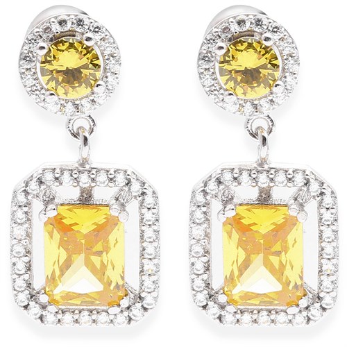Bông Tai Bạc Nữ Đính Đá Mạ Vàng Trắng AvaJi AVJ.E000146.00