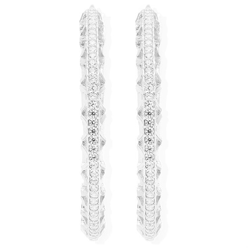 Bông Tai Bạc Nữ Đính Đá Mạ Vàng Trắng AvaJi AVJ.E000167.00