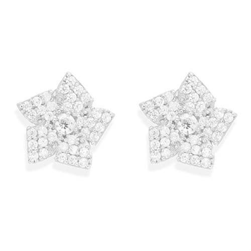 Bông Tai Bạc Nữ Đính Đá Mạ Vàng Trắng AvaJi AVJ.E000176.00
