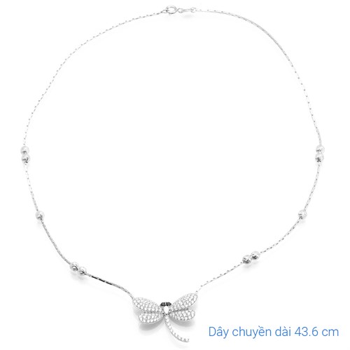 Dây Chuyền Bạc Nữ Đính Đá Mạ Vàng Trắng AvaJi AVJ.N000153.00