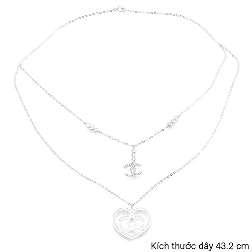 Dây Chuyền Bạc Nữ Đính Đá Mạ Vàng Trắng AvaJi AVJ.N000188.00