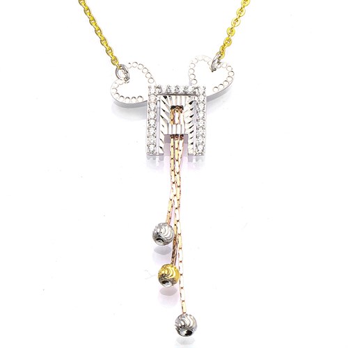 Dây Chuyền Bạc Nữ Đính Đá Mạ Vàng 18K AvaJi AVJ.N000238.00