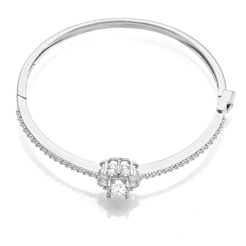 Vòng Tay Bạc Nữ Đính Đá Mạ Vàng Trắng AvaJi AVJ.T000120
