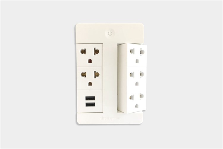 Ổ Cắm Xoay 90 Độ Thông Minh Điện Quang Apollo ĐQ SPS1.1 05 USB WiFi Trắng Màu Trắng