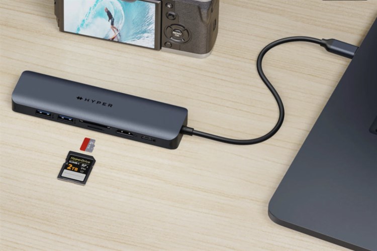 Adapter chuyển đổi Type C 7 in 1 HyperDrive Next HD4003 Màu Xanh đậm