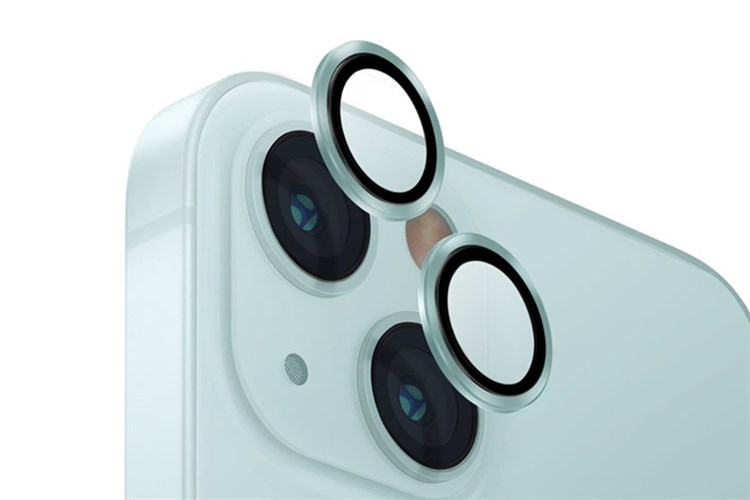 Miếng dán camera iPhone 15/15 Plus OPTIX ALUMINIUM UNIQ Màu Xanh mint