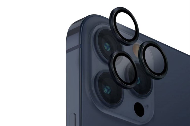 Miếng dán camera iPhone 15 Pro OPTIX ALUMINIUM UNIQ Màu Xanh đen