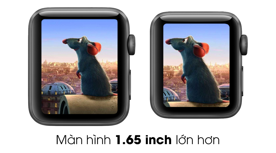 Apple Watch S2 42mm mặt nhôm, dây cao su màu đen