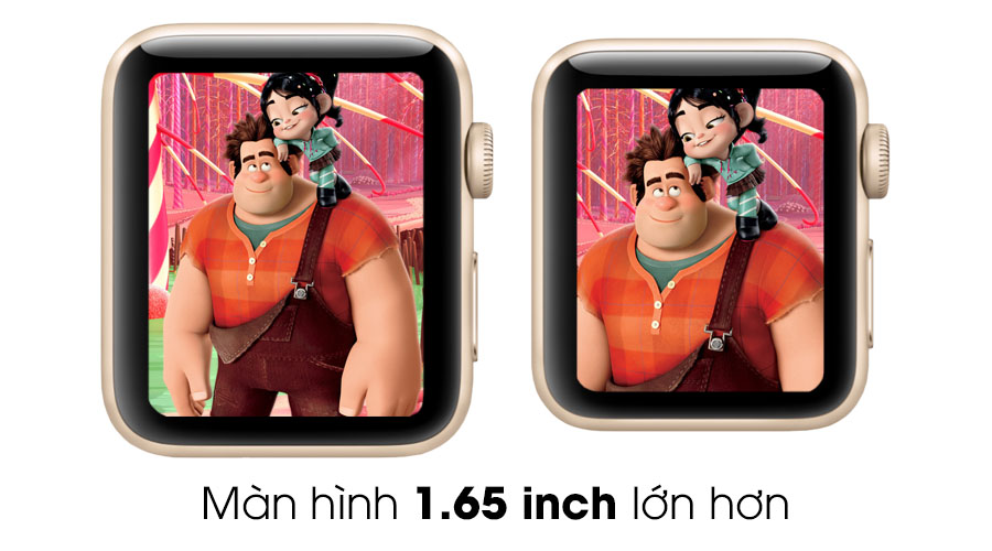 Apple Watch S2 42mm mặt nhôm, dây cao su màu nâu đậm