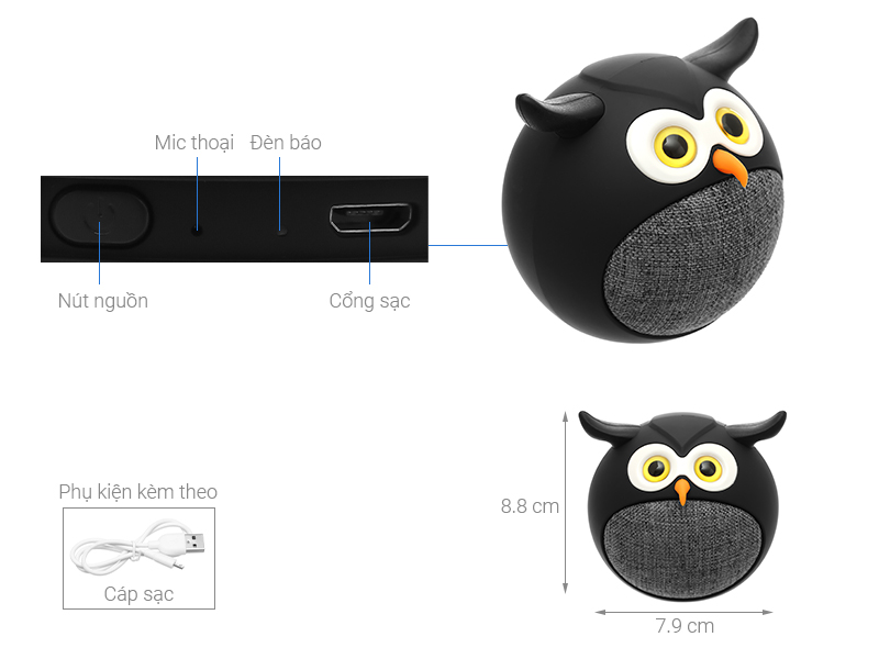 Loa Bluetooth iCutes MB-M916 Cú Đen