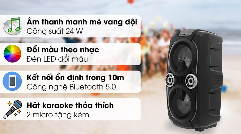 Loa Kéo Bluetooth Mozard L0629K Đen Xám