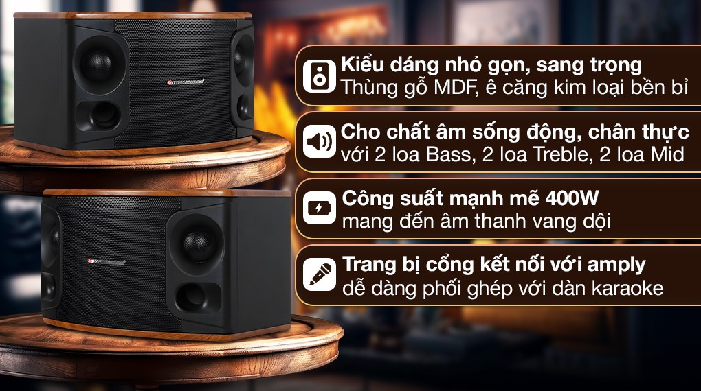 Cặp loa karaoke Boston Acoustics MD510 400W
