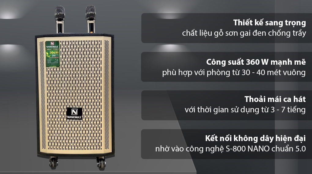 Loa kéo karaoke Nanomax S-800 360W