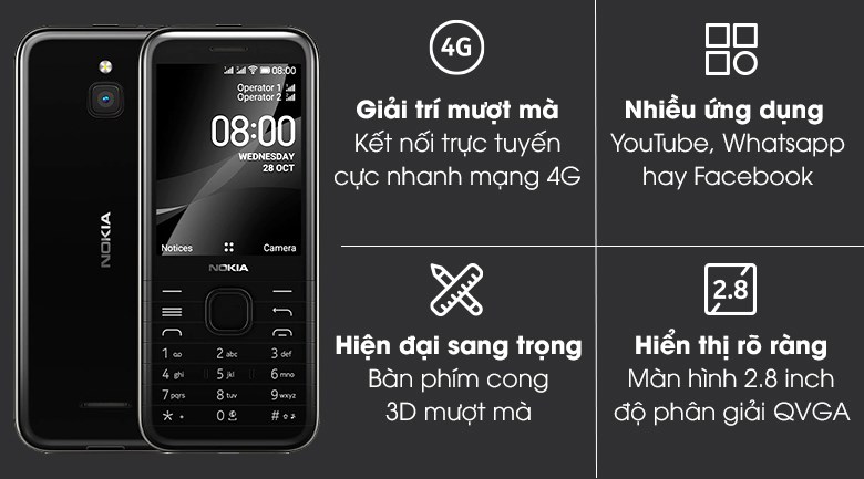 Điện thoại Nokia 8000 4G