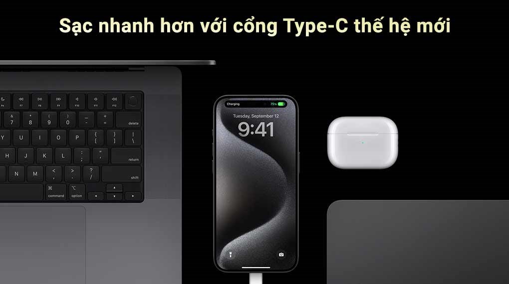 iPhone 15 Pro Max hỗ trợ sạc nhanh qua USB-C