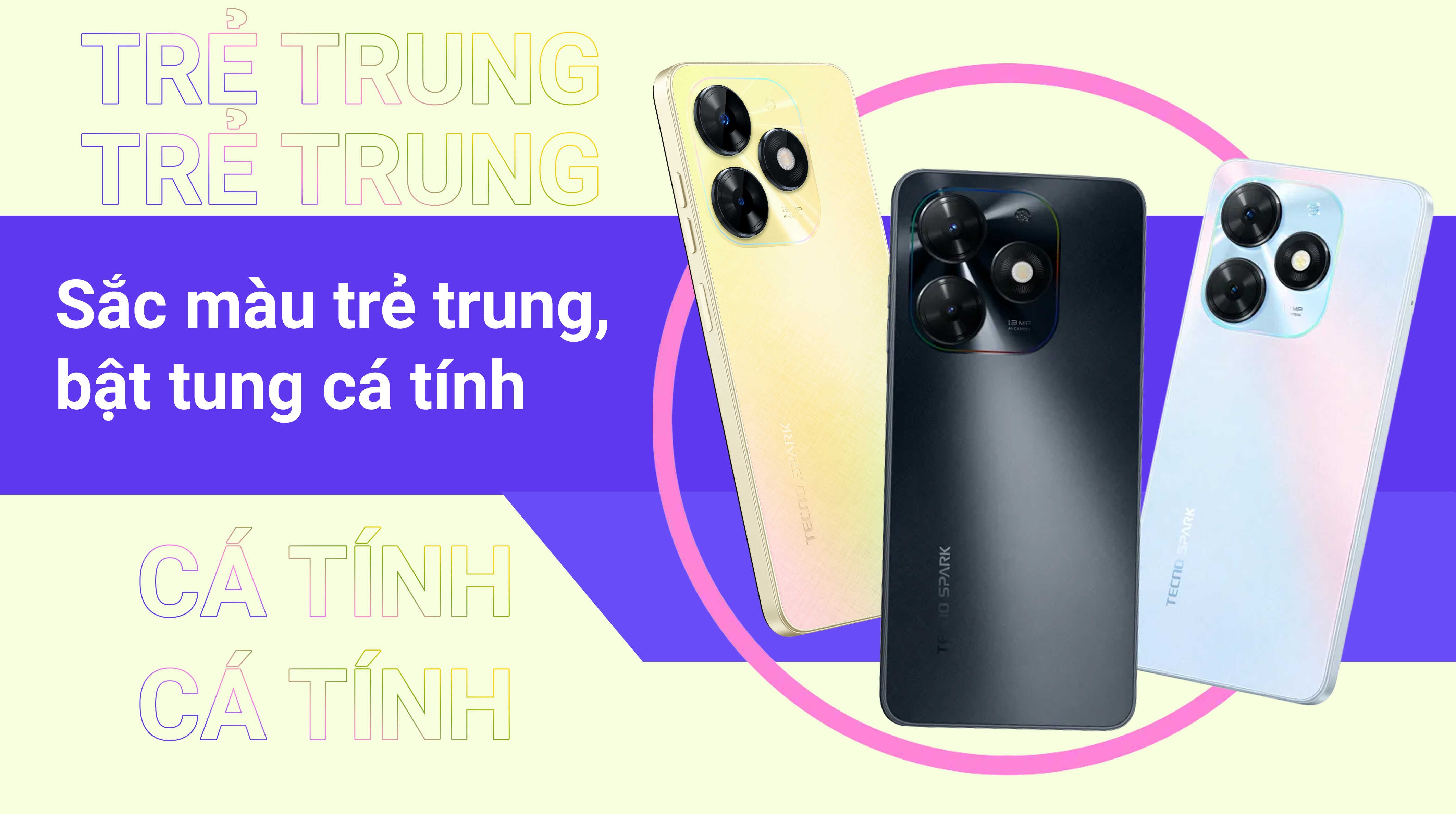 Khung viền vuông vức và mặt lưng gradient nổi bật