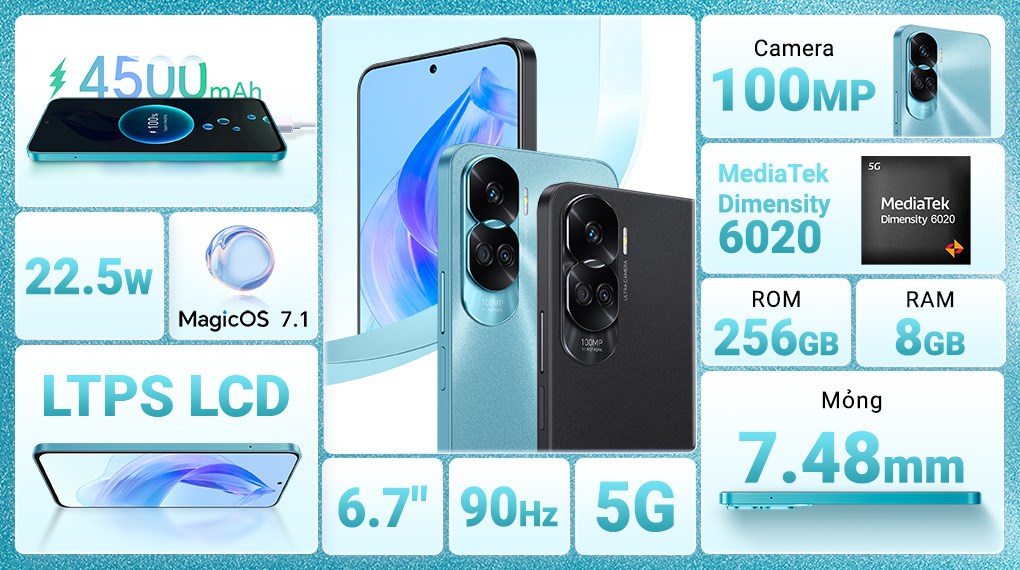Điện thoại HONOR 90 Lite 5G 8GB/256GB