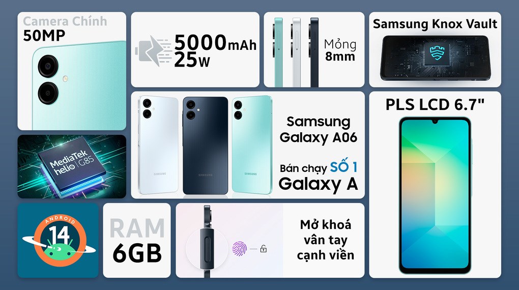 Điện thoại Samsung Galaxy A06 6GB/128GB