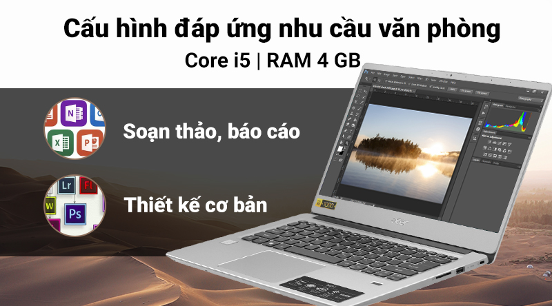 Laptop Acer Swift 3 SF314 56 596E i5 8265U/4GB/256GB/Win10 (NX.H4CSV.006)