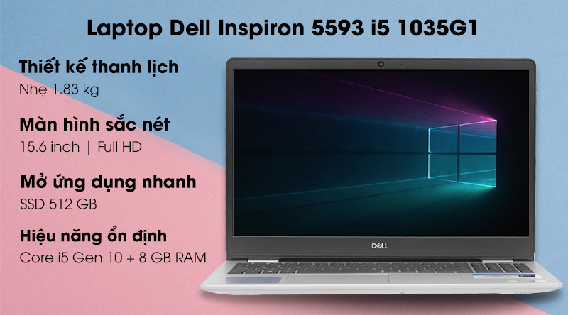 Laptop Dell Inspiron 5593 i5 1035G1/8GB/512GB/Win10 (7WGNV1)