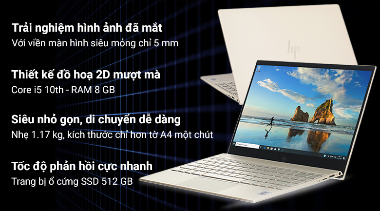 Laptop HP Envy 13 aq1022TU i5 10210U/8GB/512GB/Win10 (8QN69PA)