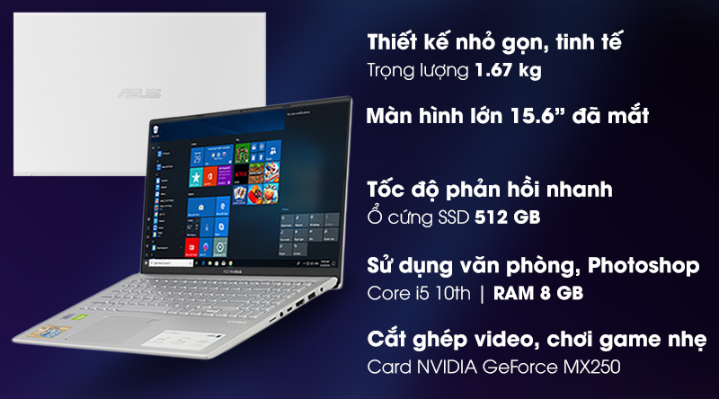 Laptop Asus VivoBook A512FL i5 10210U/8GB/512GB/2GB MX250/Win10 (EJ569T)