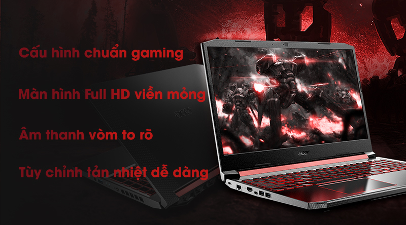 Laptop Acer Nitro 5 AN515 54 54T0 i5 8300H/8GB/512GB/3GB GTX1050/Win10 (NH.Q5ASV.016)