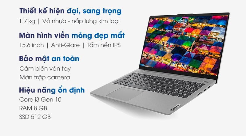 Laptop Lenovo IdeaPad Slim 5 15IIL05 i3 1005G1/8GB/512GB/Win10 (81YK004TVN)