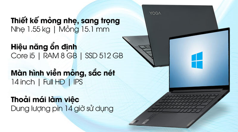 Laptop Lenovo Yoga Slim 7 14IIL05 i5 1035G4/8GB/512GB/Win10 (82A1007UVN)