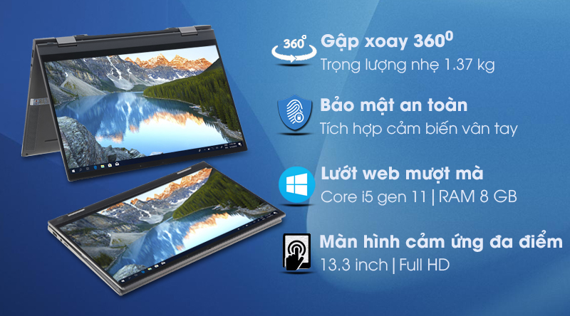 Laptop Dell Inspiron 7306 i5 1135G7/8GB/512GB/Touch/Pen/Win10 (N3I5202W)