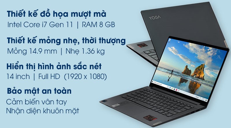 Laptop Lenovo Yoga Slim 7 14ITL05 i7 1165G7/8GB/512GB/Win10 (82A3000EVN)