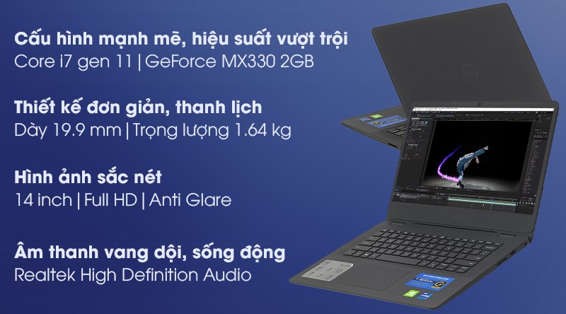 Laptop Dell Vostro 3400 i7 1165G7/8GB/512GB/2GB MX330/Win10 (V4I7015W)