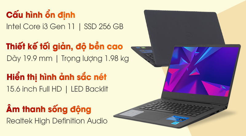 Laptop Dell Vostro 3500 i3 1115G4/8GB/256GB/Win10 (V5I3001W)