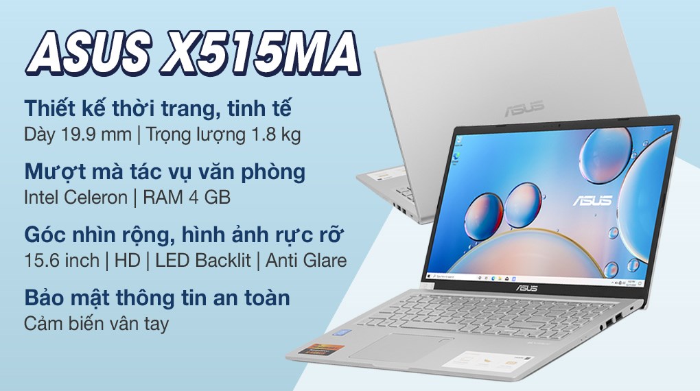 Laptop Asus VivoBook X515MA N4020/4GB/256GB/Win10 (BR480T)