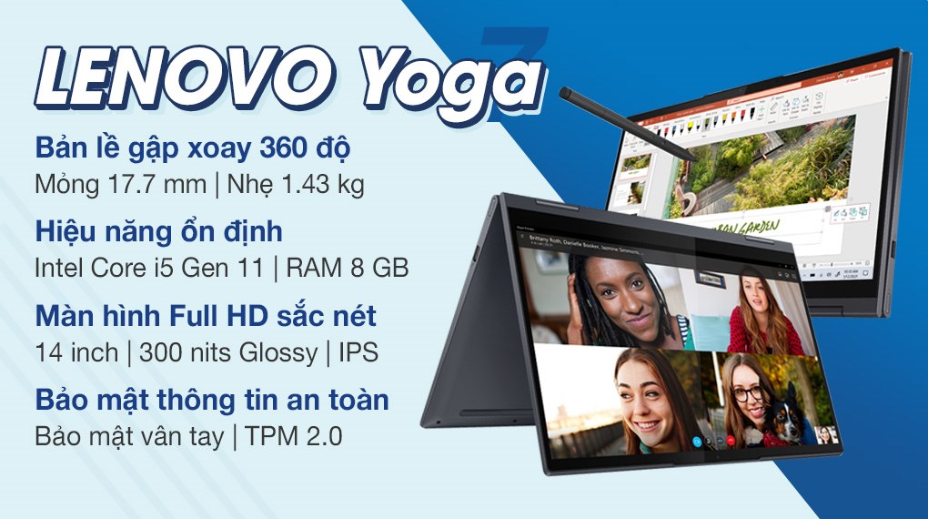 Laptop Lenovo Yoga 7 14ITL5 i5 1135G7/8GB/512GB/Touch/Pen/Win10 (82BH00CJVN)