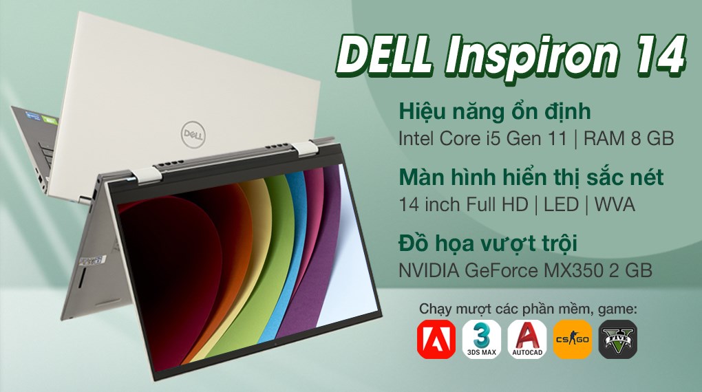 Laptop Dell Inspiron 14 5410 i5 1135G7/8GB/512GB/2GB MX350/Touch/Pen/Office H&S2019/Win10 (N4I5147W)