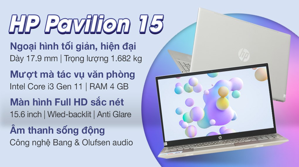 Laptop HP Pavilion 15 eg0509TU i3 1125G4/4GB/512GB/Win10 (46M08PA)