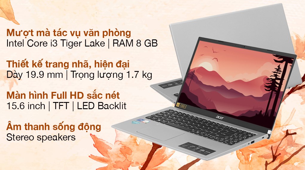 Laptop Acer Aspire 3 A315 58G 3597 i3 1115G4/8GB/256GB/2GB MX350/Win10 (NX.ADUSV.006)