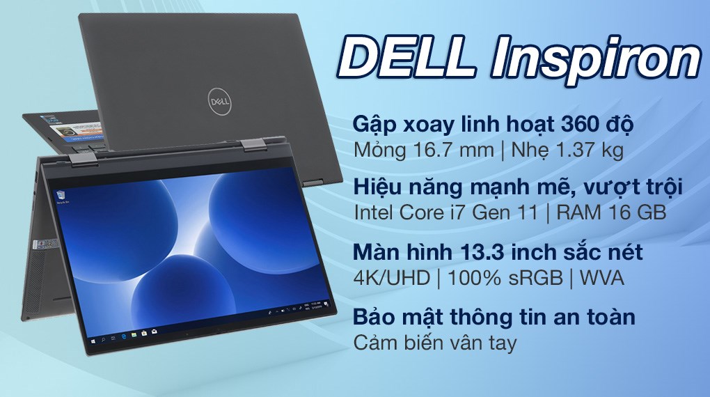 Laptop Dell Inspiron 7306A i7 1165G7/16GB/512GB/Touch/Pen/Win10 (P125G002N7306A)