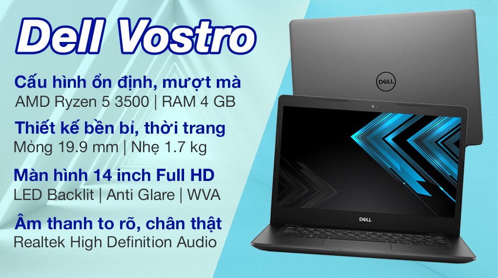 Laptop Dell Vostro 3405 R5 3500U/4GB/256GB/Win10 (V4R53500U001W)